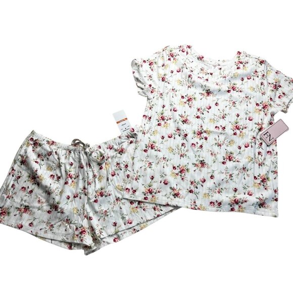 Flora Nikrooz Other - Flora Nikrooz Women's New Size Small Floral Ribbed Pajama Set